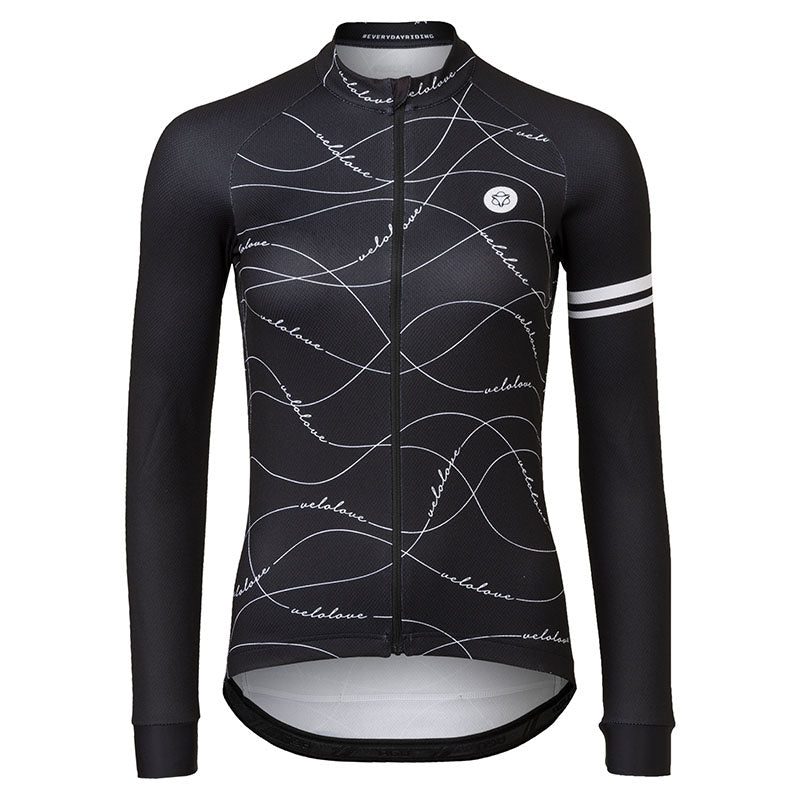 VELO WAVE Sport Shirt Women Black - Long Sleeves