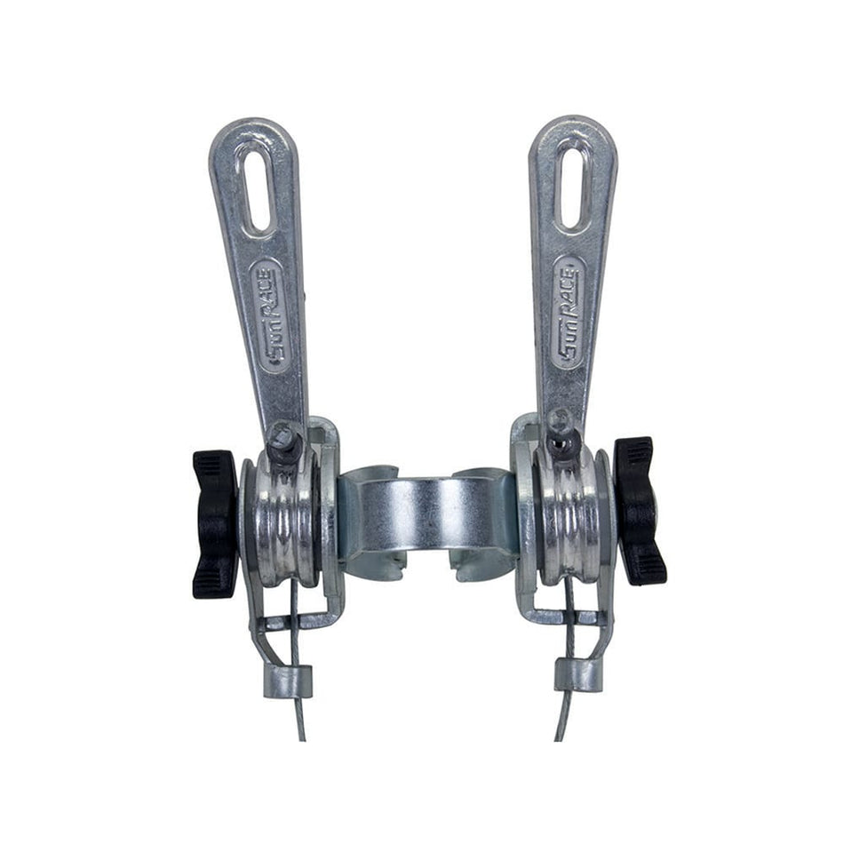 Rahmenschalthebel 2/3 x 6/7/8V aus silbernem Aluminium (Paar)