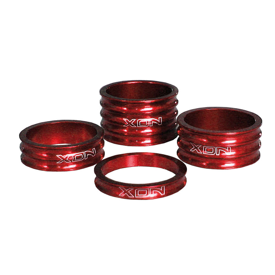 Spacers (KIT) 5/10/15/20mm for 28.6mm Handlebar Red Aluminum 4PCS