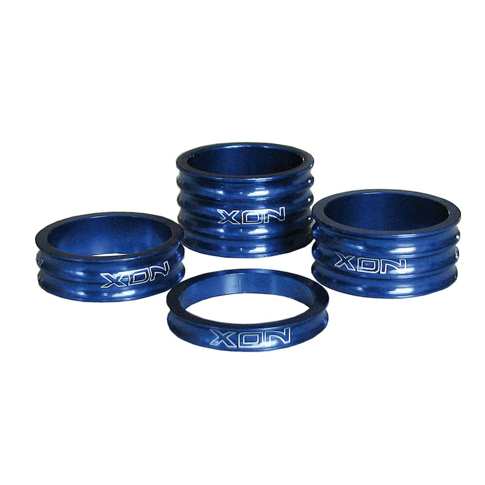 Spacers (KIT) 5/10/15/20mm for 28.6mm Handlebar Blue Aluminum 4PCS