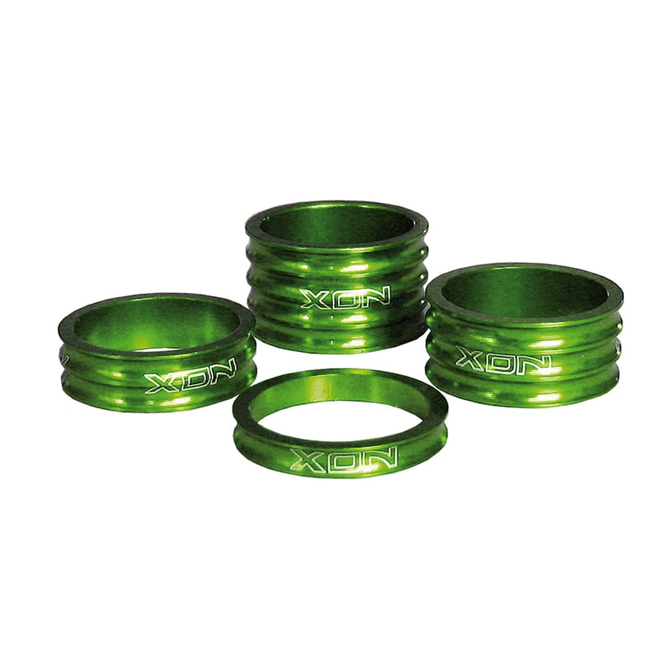 Spacers (KIT) 5/10/15/20mm for 28.6mm Handlebar Green Aluminum 4PCS