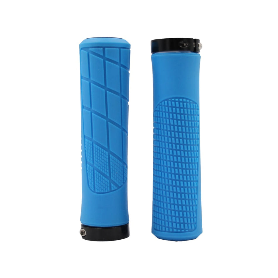 Ergonomic MTB LOCKRING Grip 135x22mm with Blue Lock