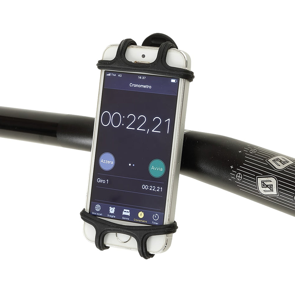 Adjustable Support for Smartphones from 4.5" to 6" in Black Silicone