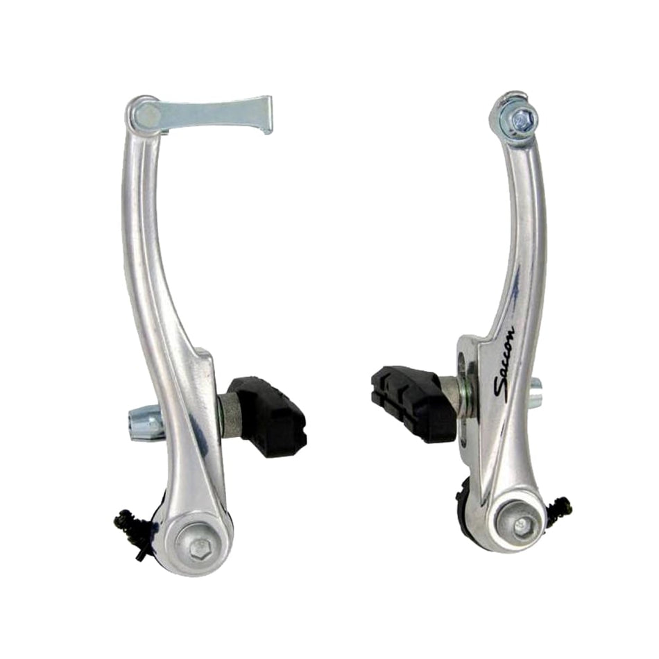 Die-Cast Aluminum V-Brake - H102mm x Pads: 55mm Silver