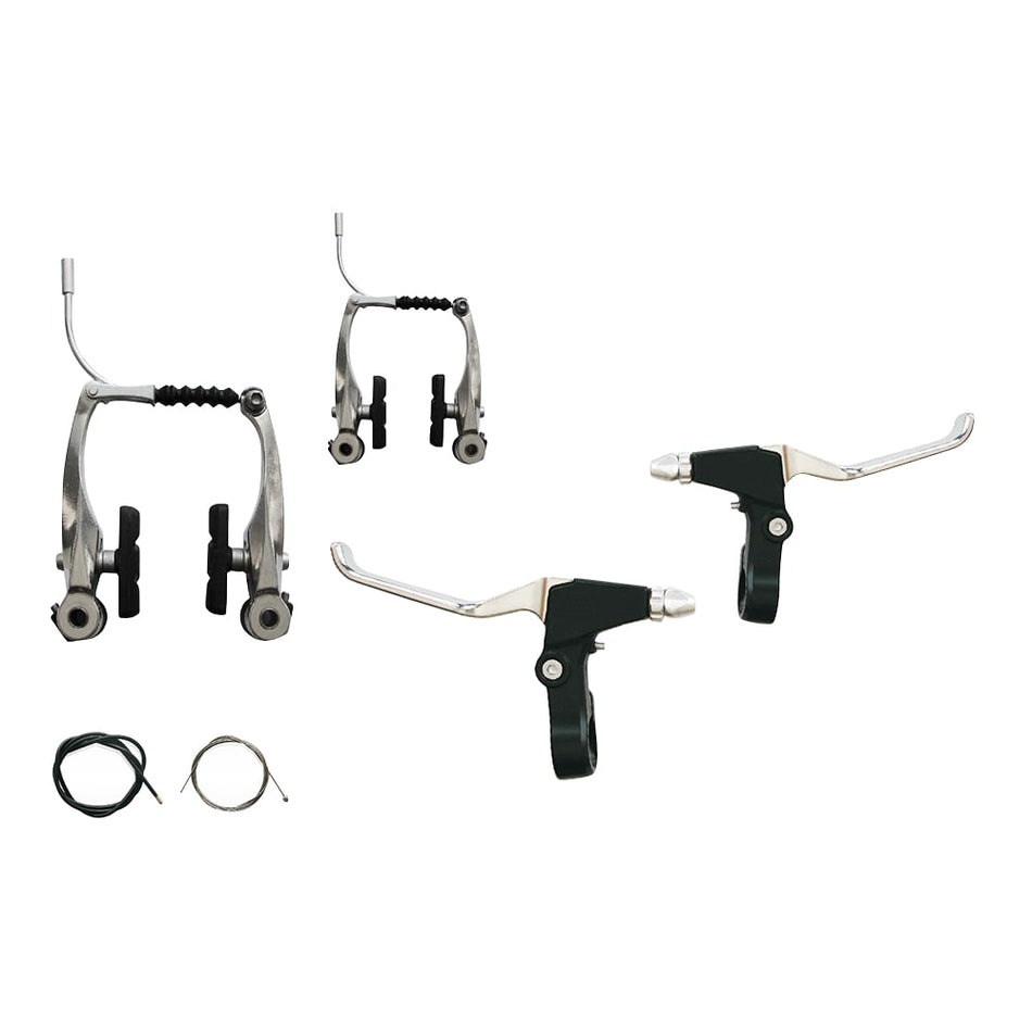 V-Brake (KIT) Brakes and Levers in Silver Aluminum + Cable and Housing