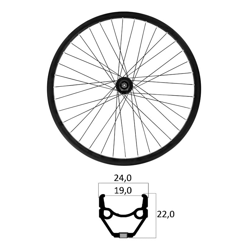 Vorderrad 26" x 1,75 E-BIKE TLR V-Brake Lager