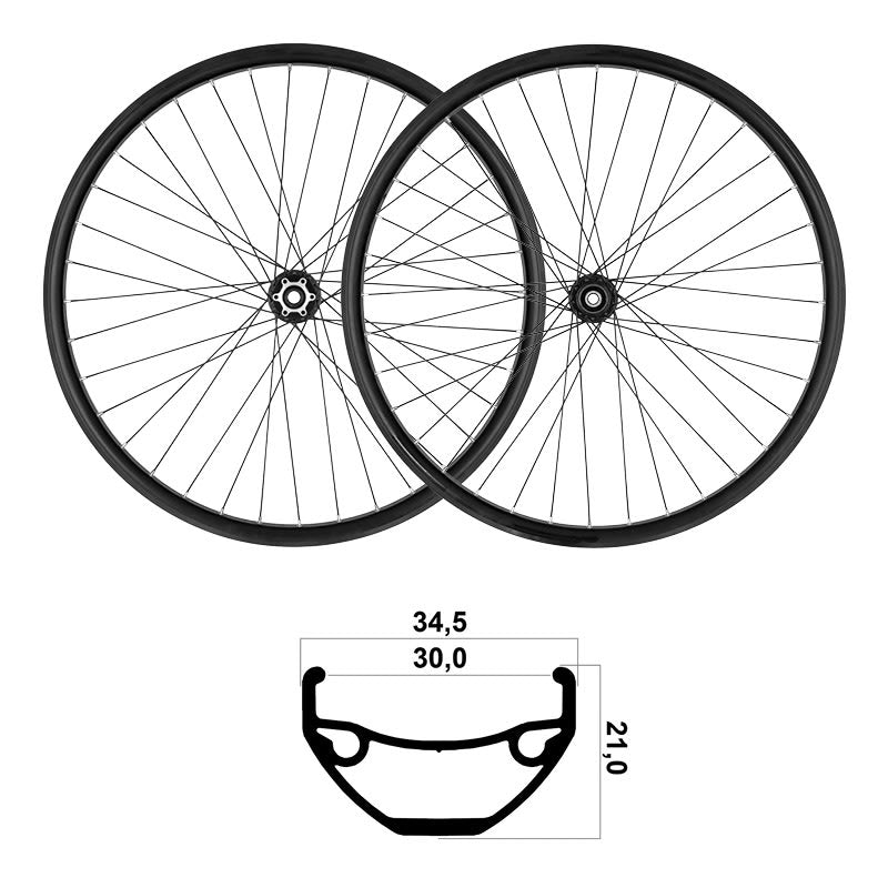 29" 30mm MTB TLR Shimano Wheels with Bearings 10/11/12V (Pair) Disc