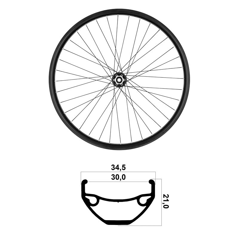 27.5" 30mm MTB TLR Shimano Front Wheel Bearings 10/11/12V Disc
