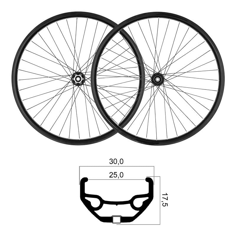29" x 25mm MTB Tubeless Ready Shimano Wheels 10/11/12V (Pair) Disc