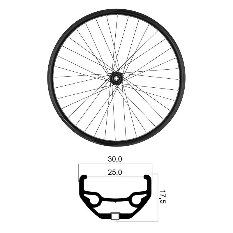 27.5" x 25mm MTB Tubeless Ready Shimano Rear Wheel 10/11/12V Disc