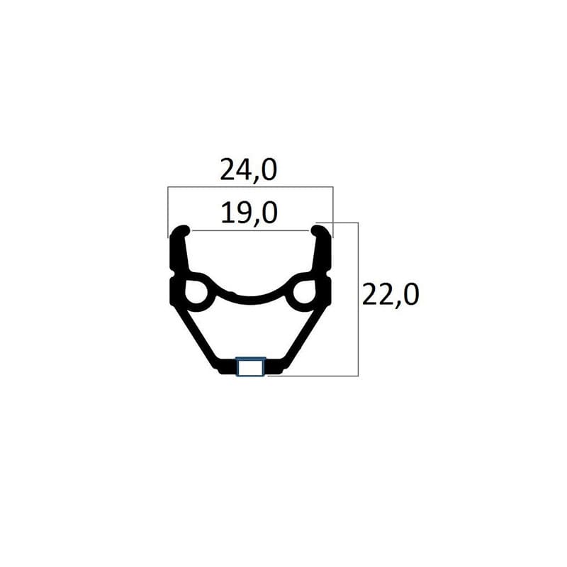 28" Aluminum Rim 1.75" - 36 Holes with Black Stainless Steel Eyelets
