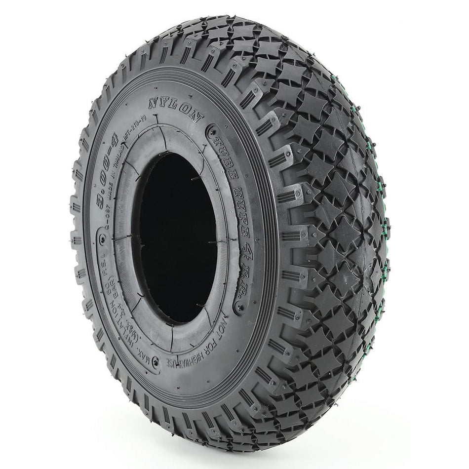 Wagen-Set: Reifen+Schlauch 3,00-4 Basic Line Schwarz Ventil 90°