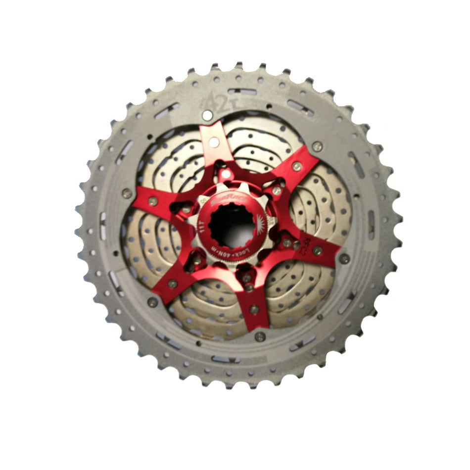 MTB-Kassette 10V SHIMANO Freilaufkörper 11-42T Silber/Rot