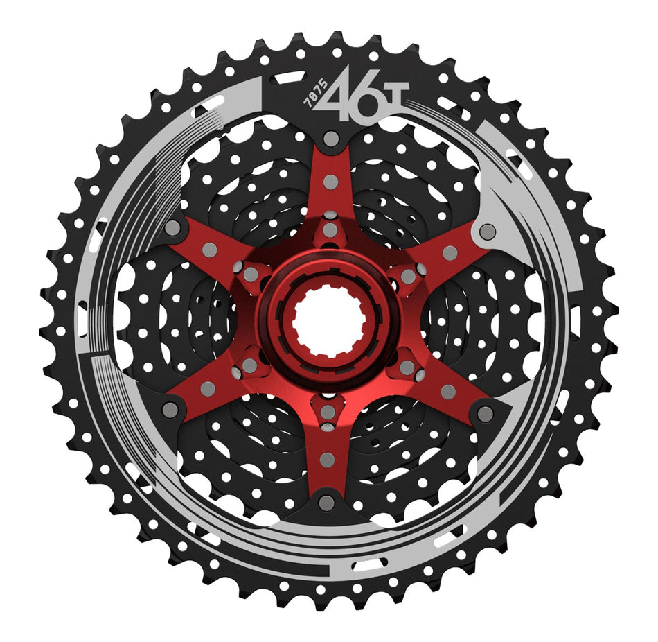 MTB-Kassette 10V x 11/46 Zähne Schwarz/Rot - SHIMANO Freilaufkörper