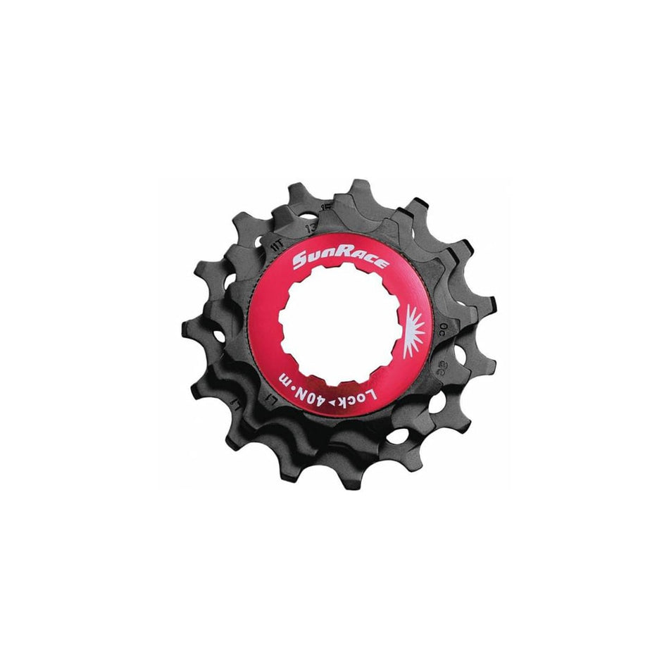Lockring Rot+Ritzel (KIT) 10V aus Aluminium Schwarz - Freilaufkörper SHIMANO