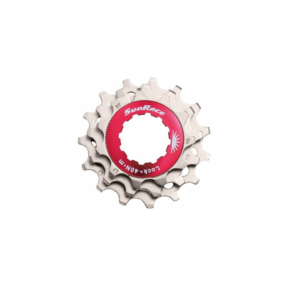 Lockring Rot+Ritzel (KIT) 10V aus Aluminium Silber - SHIMANO