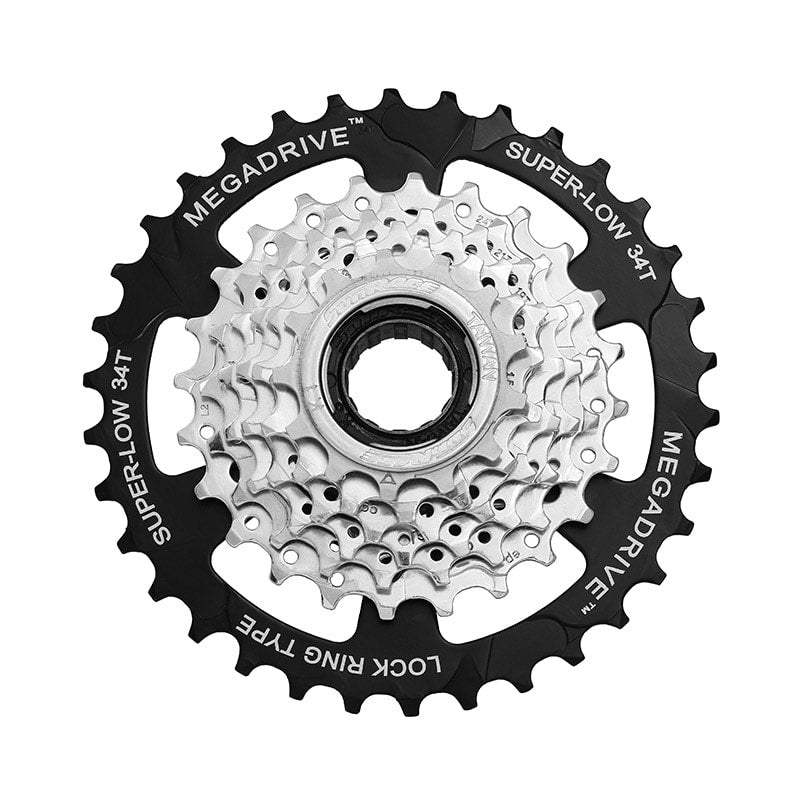 Threaded Freewheel MEGADRIVE 7V x 13/28T in Steel Silver/Black
