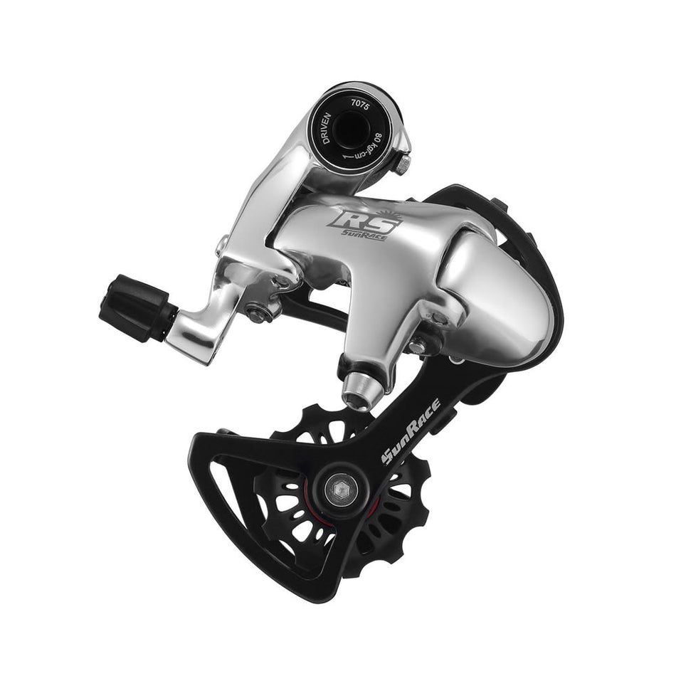 Rennrad Schaltwerk 9/10V Kurzer Käfig aus Aluminium 33 Zähne Silber/Schwarz