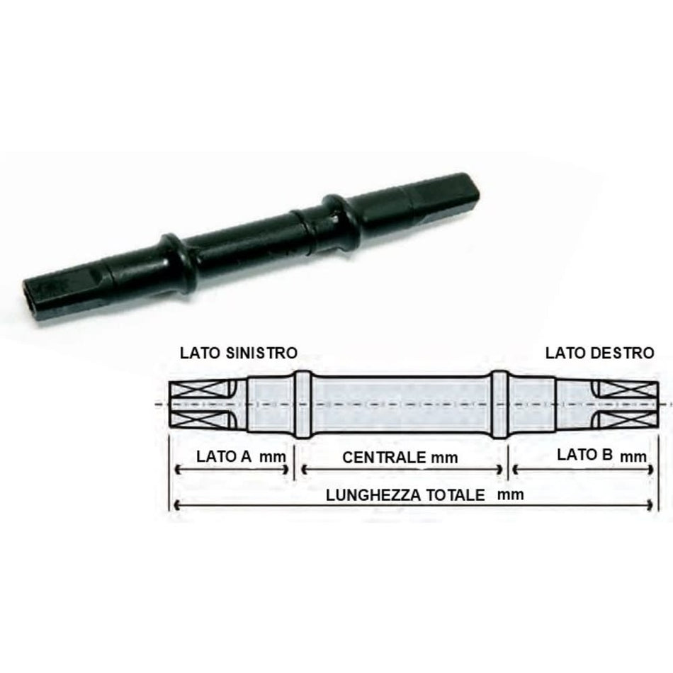 138mm Black Steel BMX Square Spindle