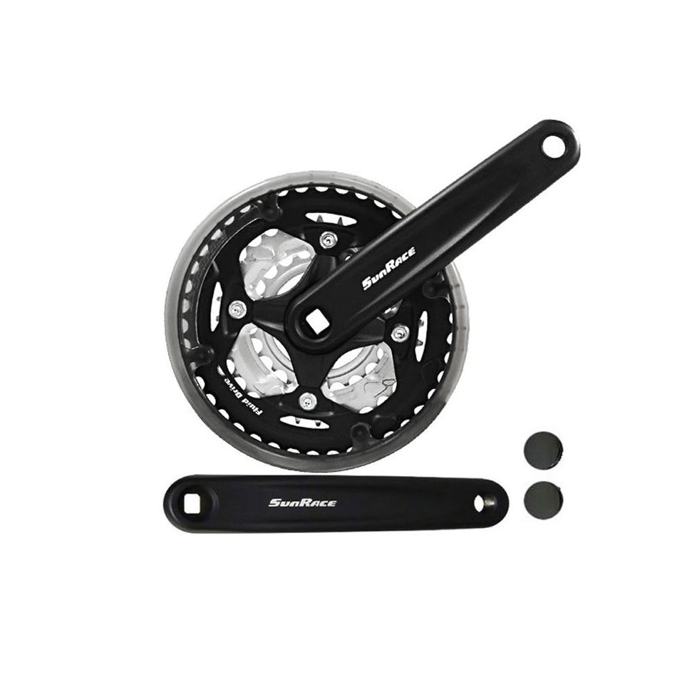 CITY Crankset 3x7/8-Speed 24/34/42 Teeth x 170mm Black + Chain Guard