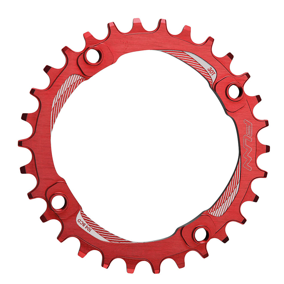 SOLO 104 Chainring 34 Teeth in 7075 CNC Aluminum Red - BCD 104mm
