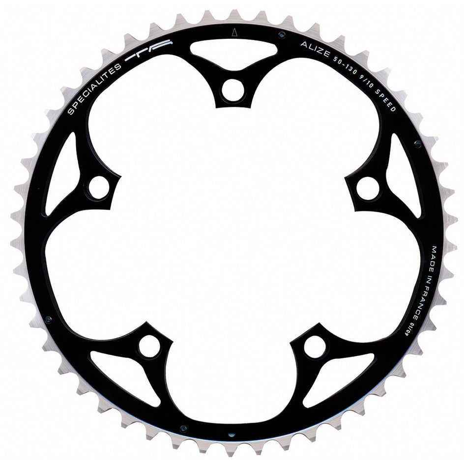 Single Chainring 9/10V x 53 Teeth - BCD 130mm Black for Cranksets