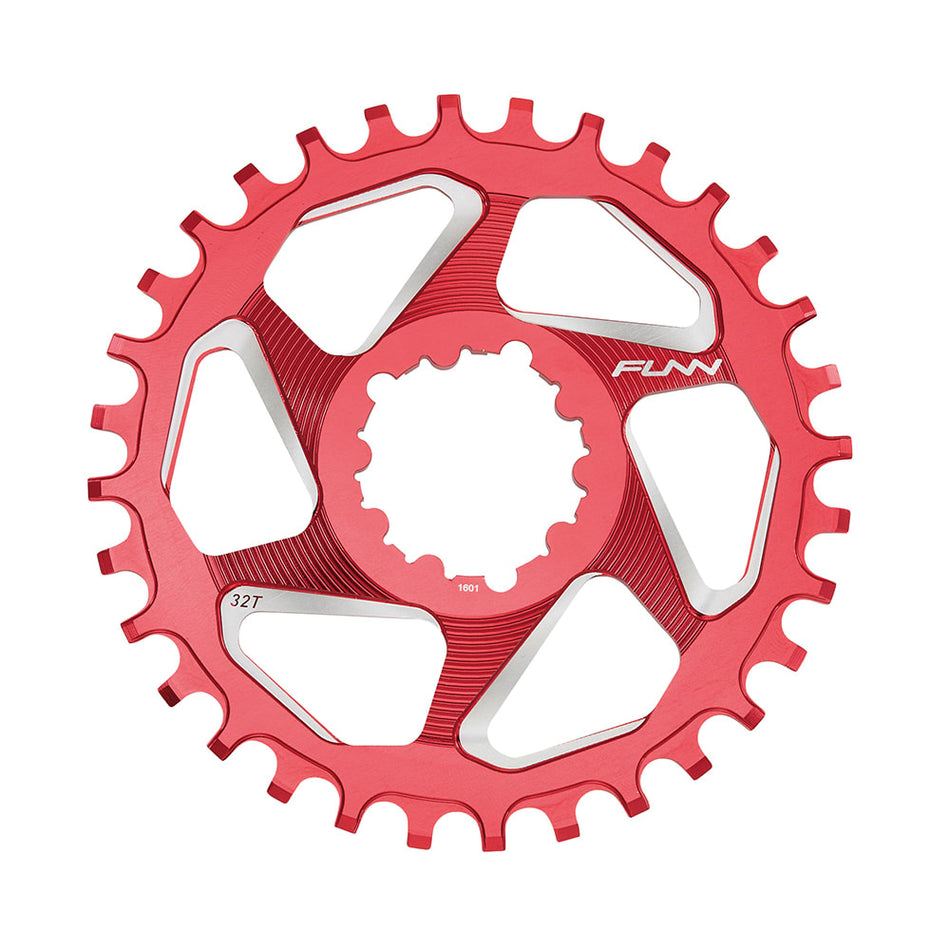 SOLO DX Chainring 9/12V 28 Teeth in 7075 CNC Aluminum Red - Offset 6mm