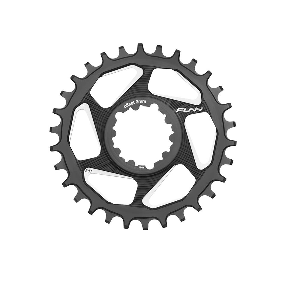 SOLO DX Chainring 9/12V 30 Teeth in 7075 CNC Aluminum Black - Offset 3mm