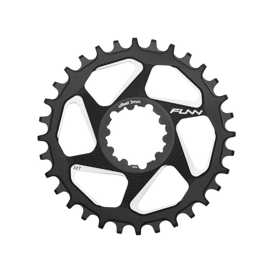 SOLO DX Chainring 9/12V 32 Teeth in 7075 CNC Aluminum Black - Offset 3mm