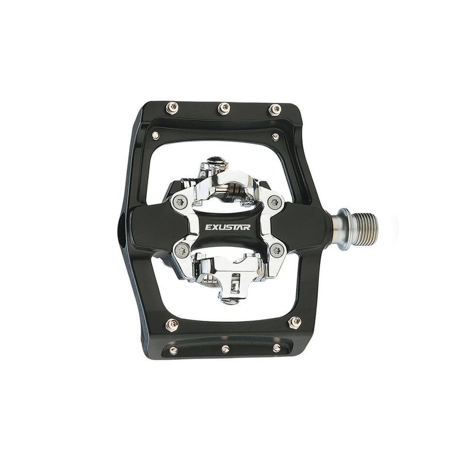 E-PM820 MTB-Pedale aus schwarzem Aluminium - Doppelfunktion 109x105mm