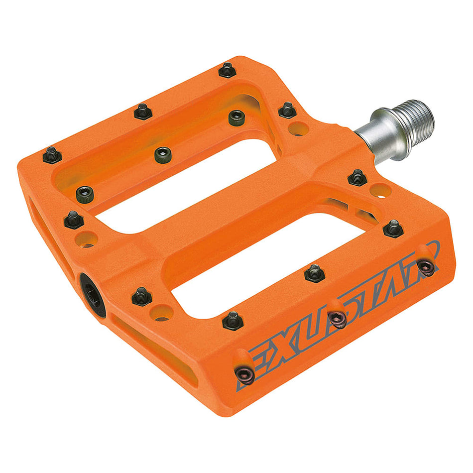 E-PB71 MTB-Pedale aus orangefarbenem Thermoplast - FLAT Befestigung 110x105mm