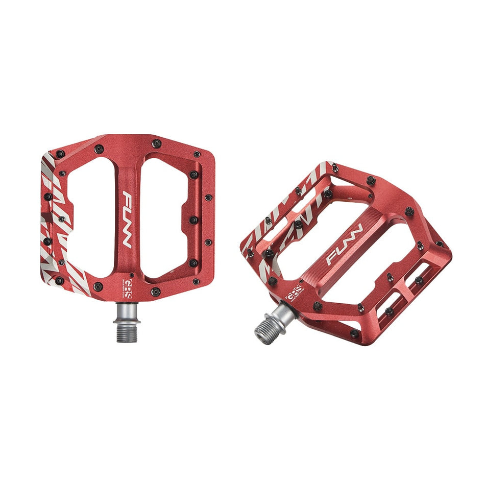 FUNNDAMENTAL Pedals in Red Aluminum + GRS System 102x105x17mm