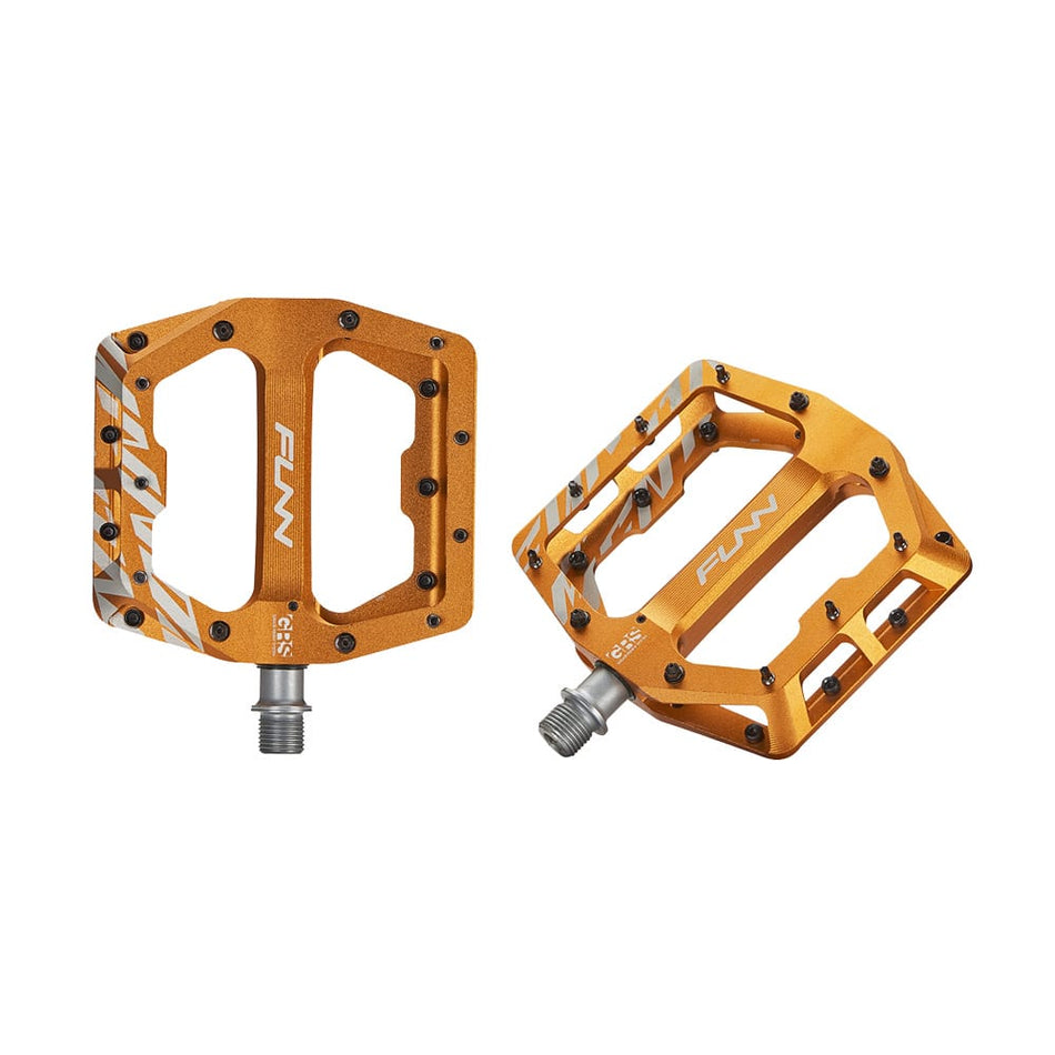 FUNNDAMENTAL Pedals in Orange Aluminum + GRS System 102x105x17mm