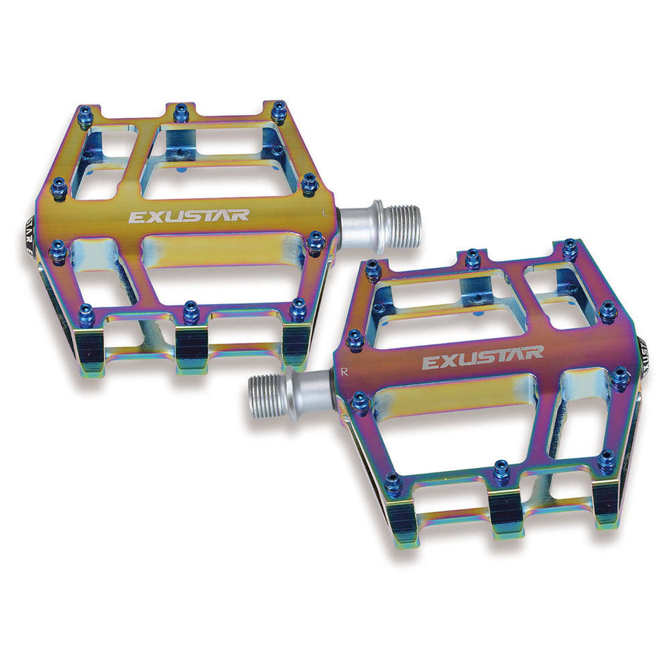 E-PB525 FLAT Befestigung Pedale aus Oil Slick Aluminium 103x100mm