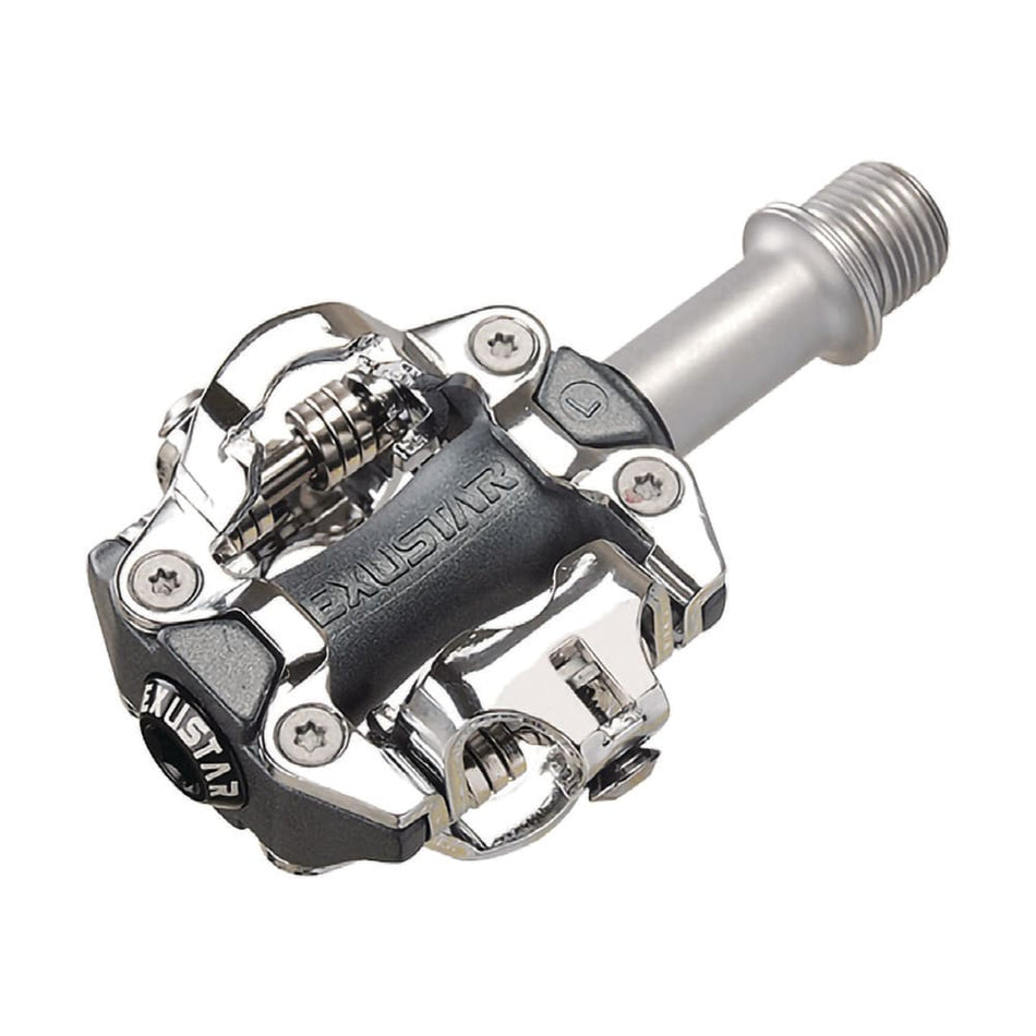 E-PM213 MTB Pedale aus schwarzem Aluminium - CR-Mo Achse 82x65mm