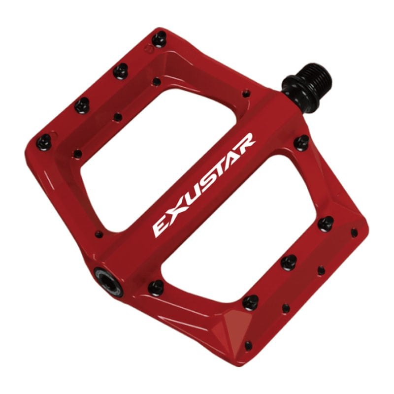 E-PB571 MTB Pedale aus rotem Aluminium - FLAT Befestigung 117x116mm