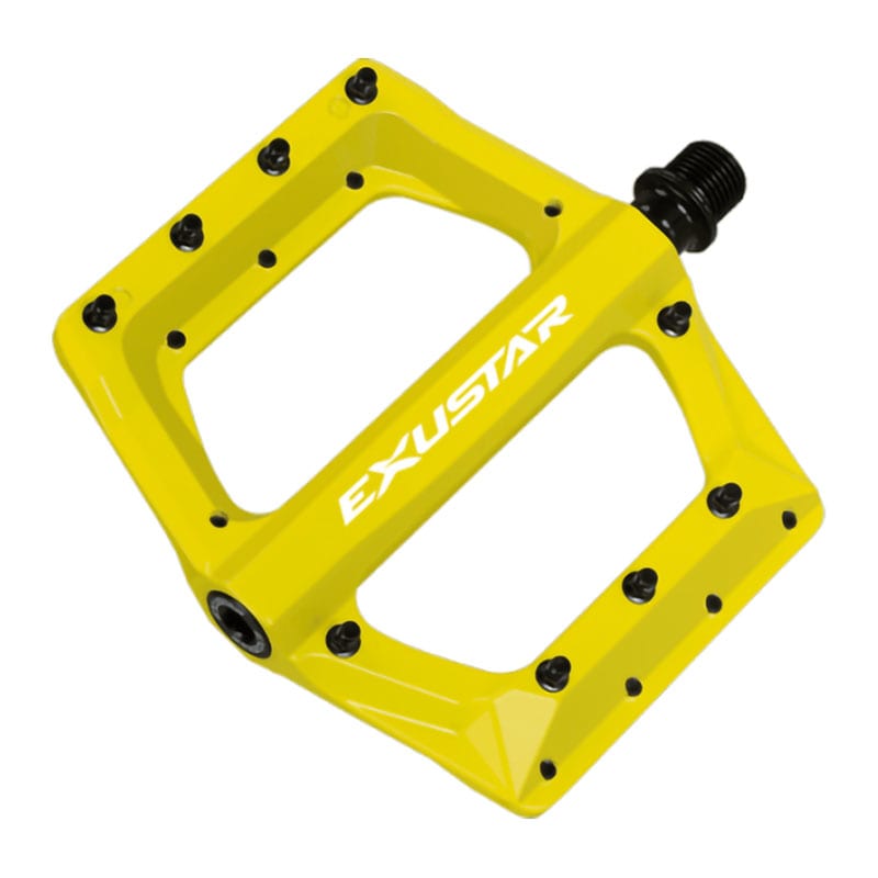 E-PB571 MTB Pedale aus gelbem Aluminium - FLAT Befestigung 117x116mm