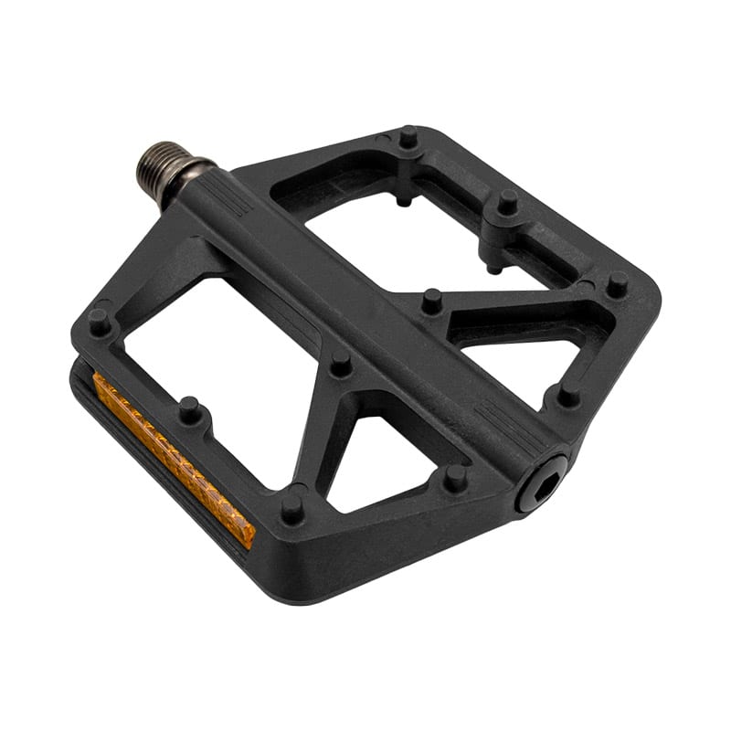 MVTEK Black Nylon Flat Pedals - Steel Axle with Bearings 105x100x13mm