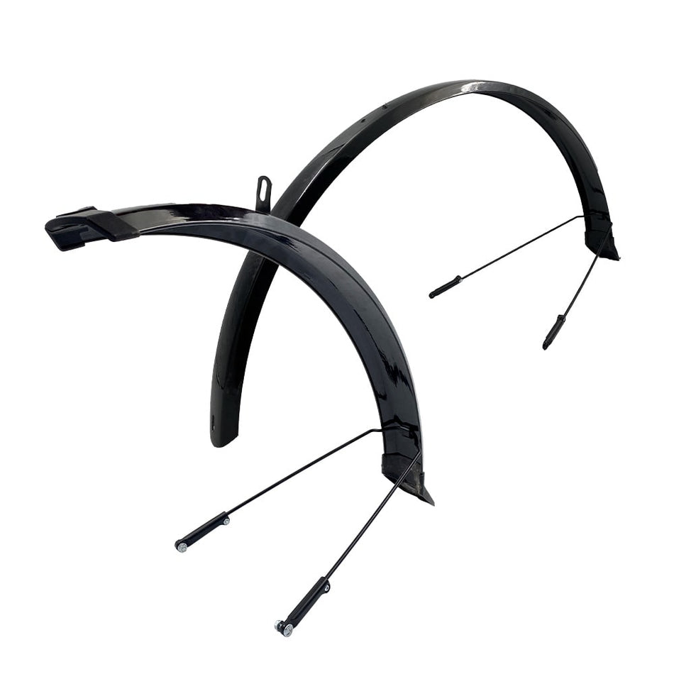 26/28" x 53mm E-Bike Plastic Fender Black SQUARE (Pair)