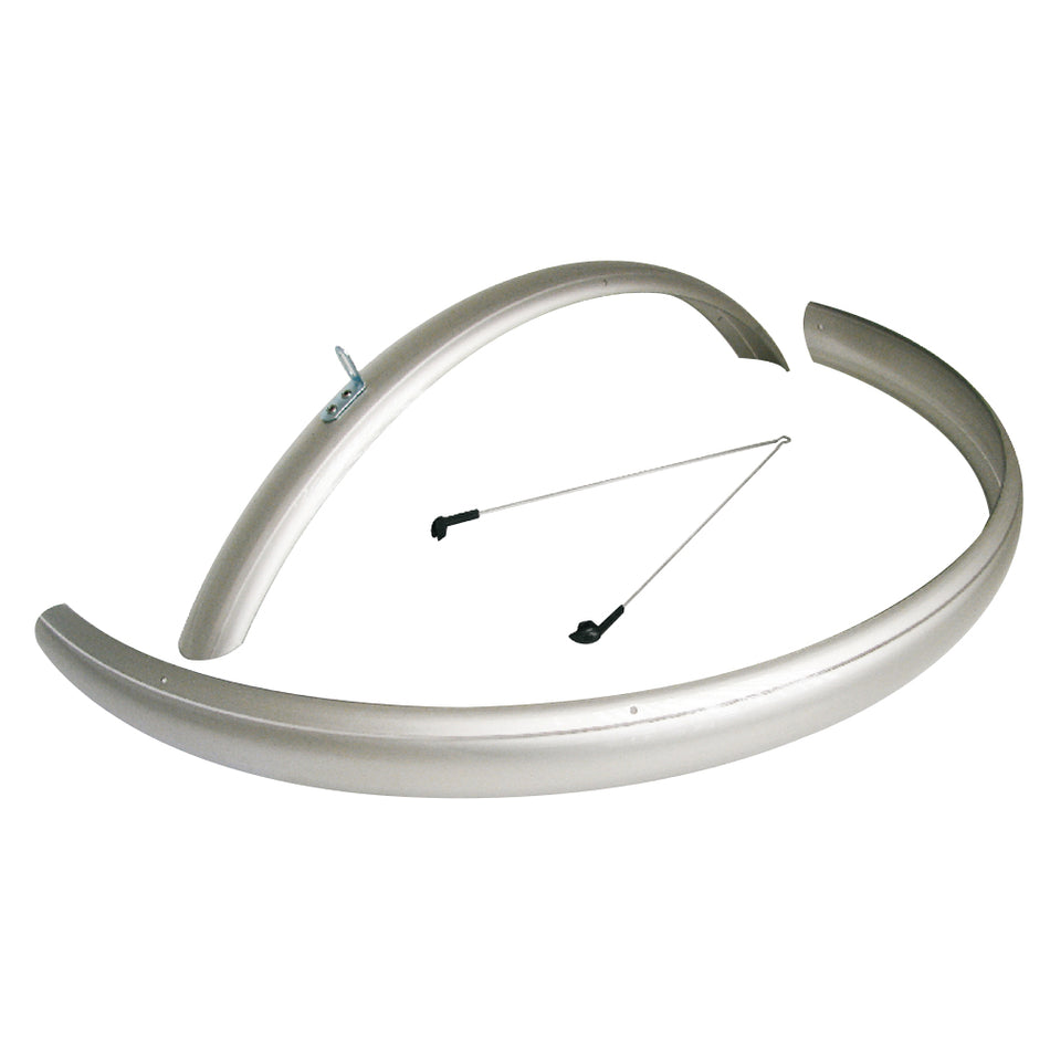 26" x 53mm CTB Polycarbonate Fender Silver (Pair)