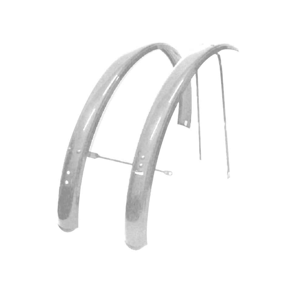 20" Folding Fender with Chrome Stainless Steel Rods (Pair)