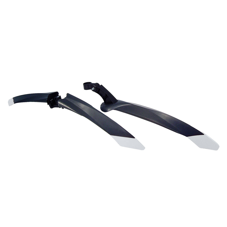 Schutzblech 24/26" MTB ZIP vorne + hinten Schwarz/Grau (Paar)