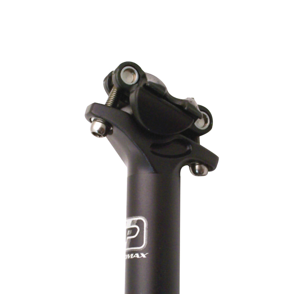27.2x350mm Adjustable Seatpost in Black Aluminum with 2 Screws