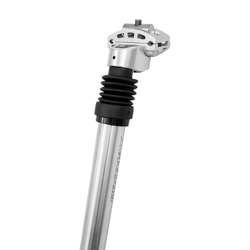 27.2x300mm Shock-Absorbing Seatpost in Silver Aluminum - Offset: 20mm