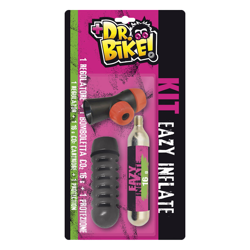 DR.BIKE KIT EAZY INFLATE: Regulator, Protection and CO2 Cartridge 16gr
