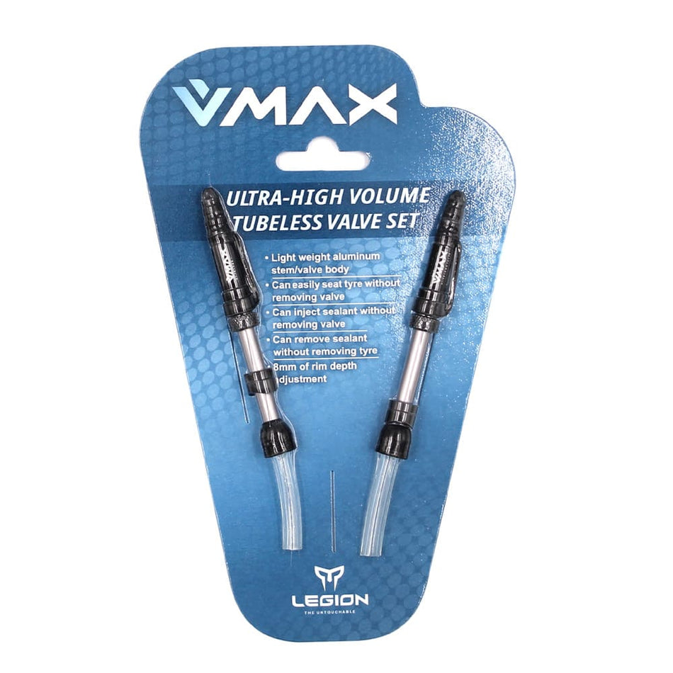 V-MAX Tubeless Valve Length: 37-45mm Aluminum (2 Pieces)