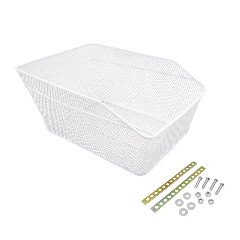 Rear Basket 38x28x17cm Rectangular White Steel