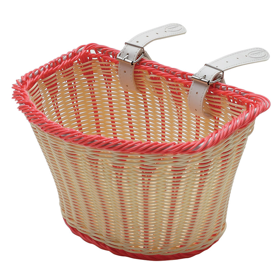 Junior Bike Basket 25x17x15cm in Pink Plastic