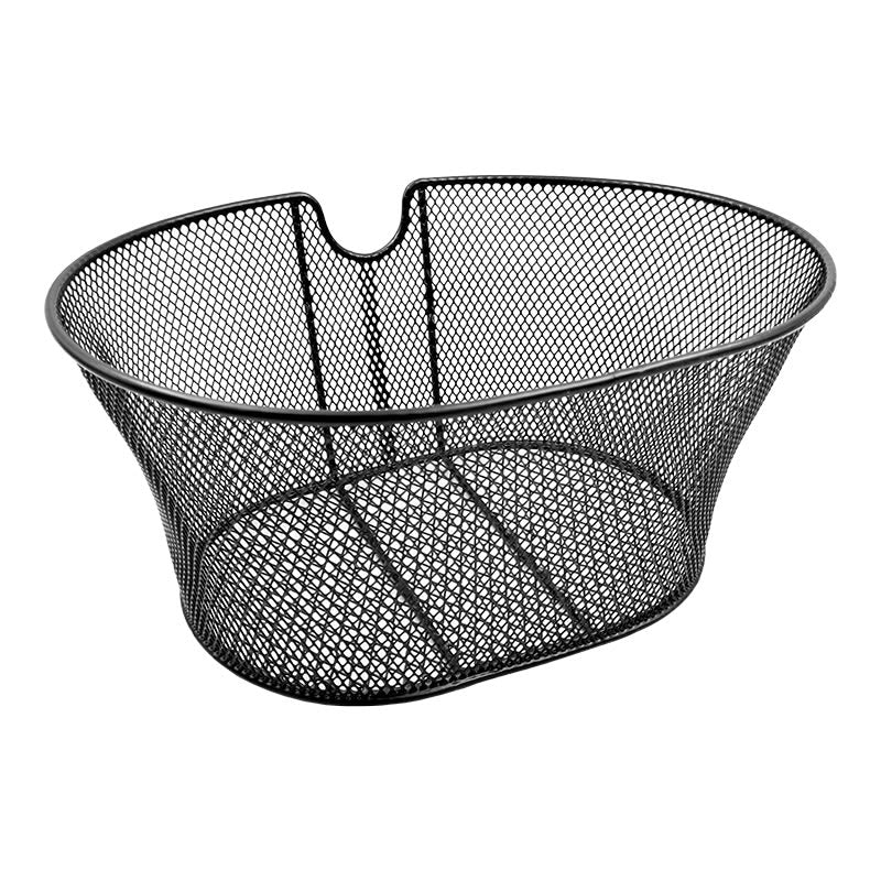 Reinforced Oval Front Basket 30x18x39cm in Steel without Hooks Black