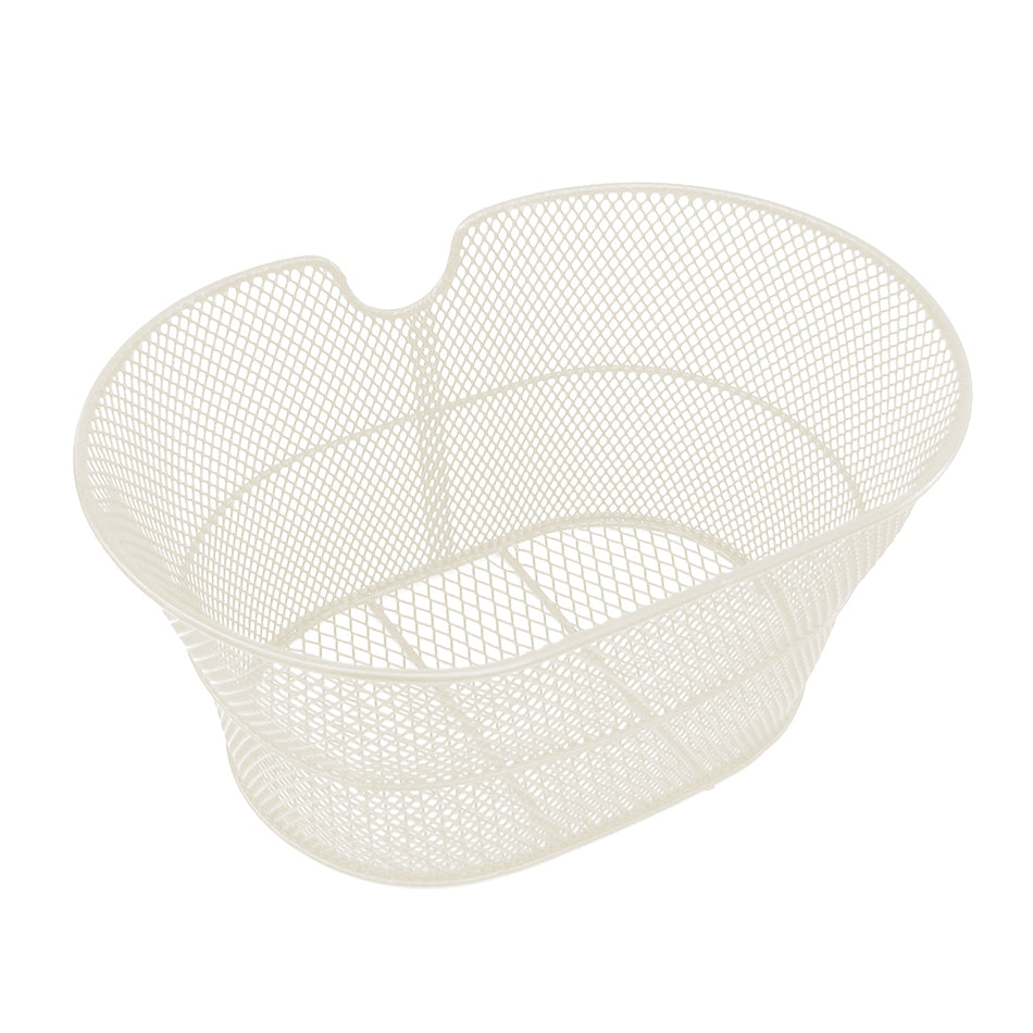 Oval Front Basket 30x18x39cm in Steel without Hooks Cream